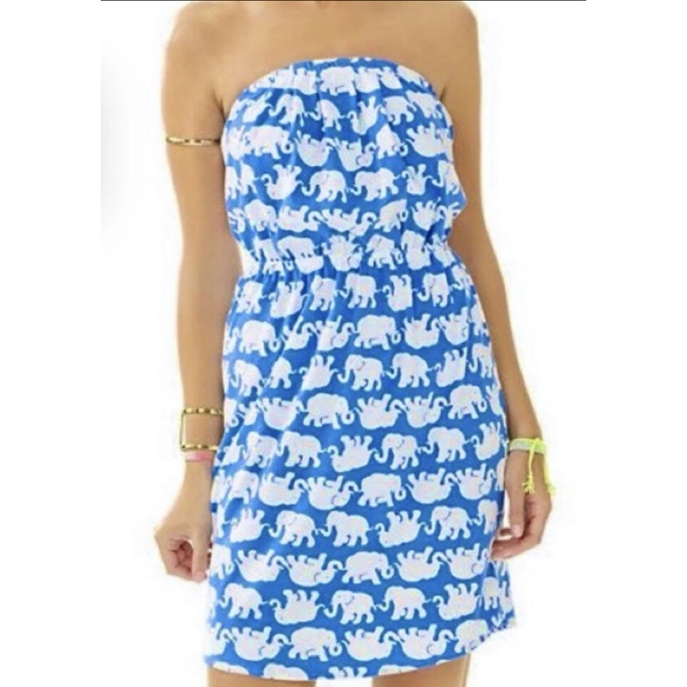 Lilly Pulitzer Windsor Strapless Dress Tusk in Sun, Size Small